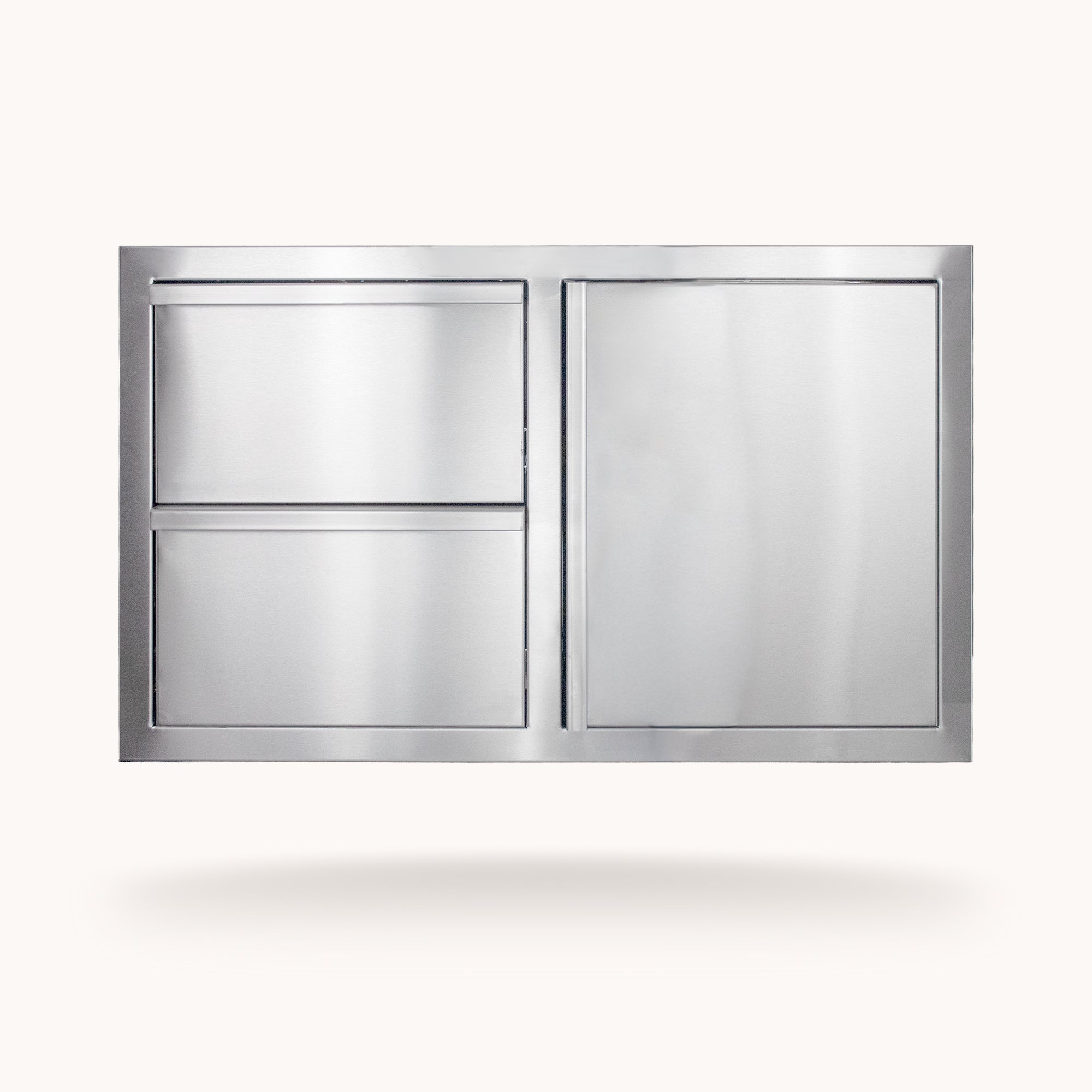 American Made Grills 36" Deluxe 2-Drawer with Single Access Door Combo Stainless Steel Outdoor Kitchen Cabinet DC2-36-AMG