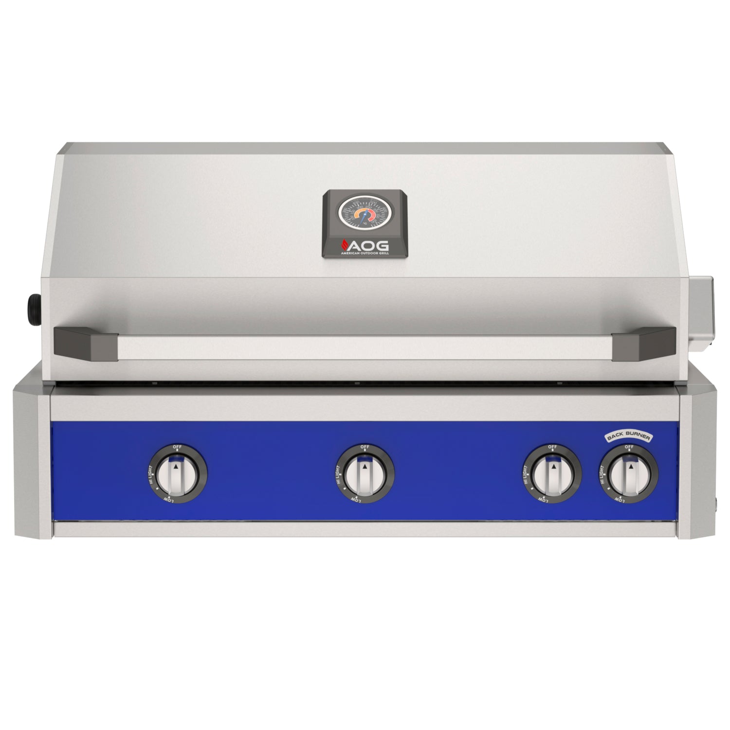 AOG 36" L-Series built-in gas grill in stainless steel - Blue Control Panel