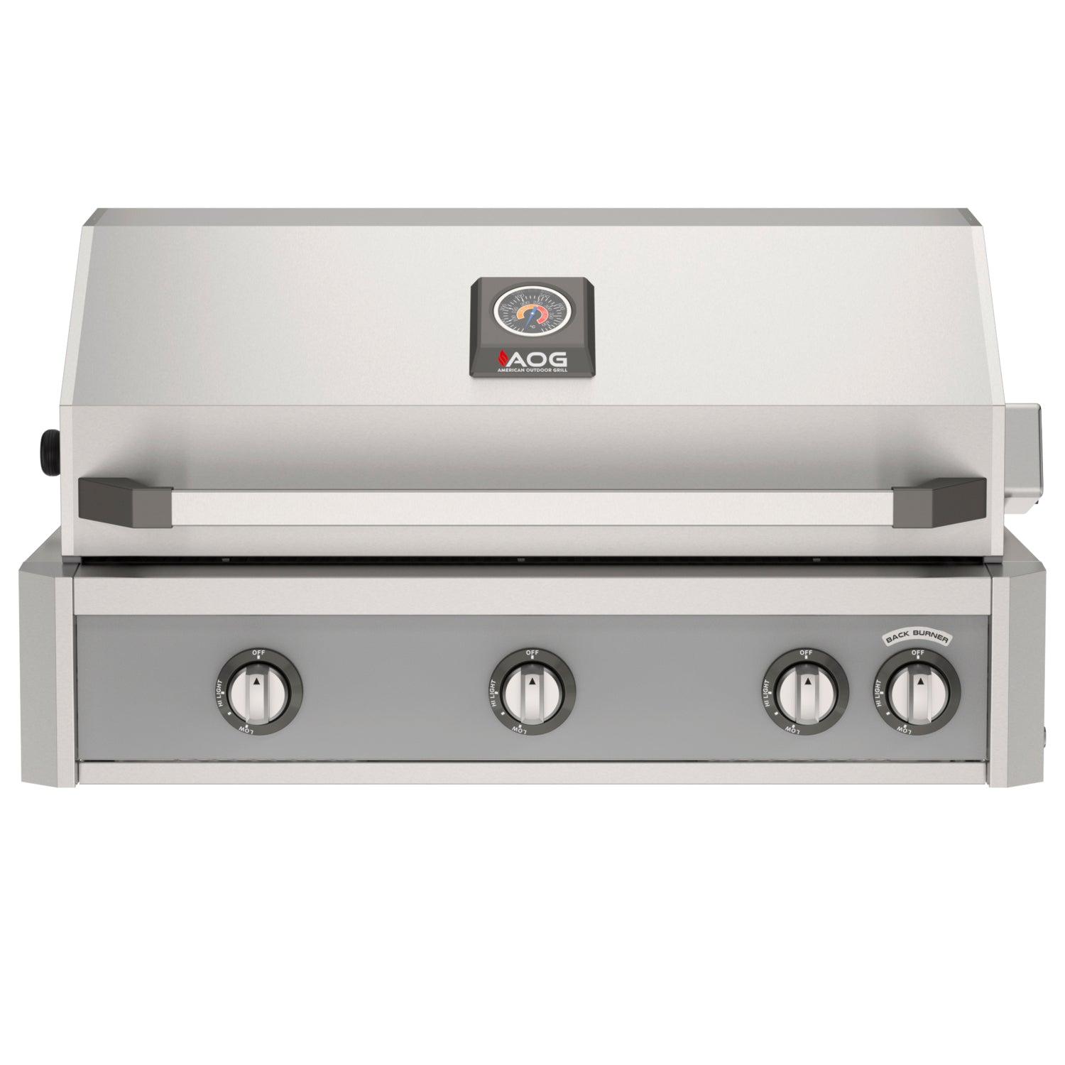 AOG 36" L-Series built-in gas grill in stainless steel - Gray Control Panel