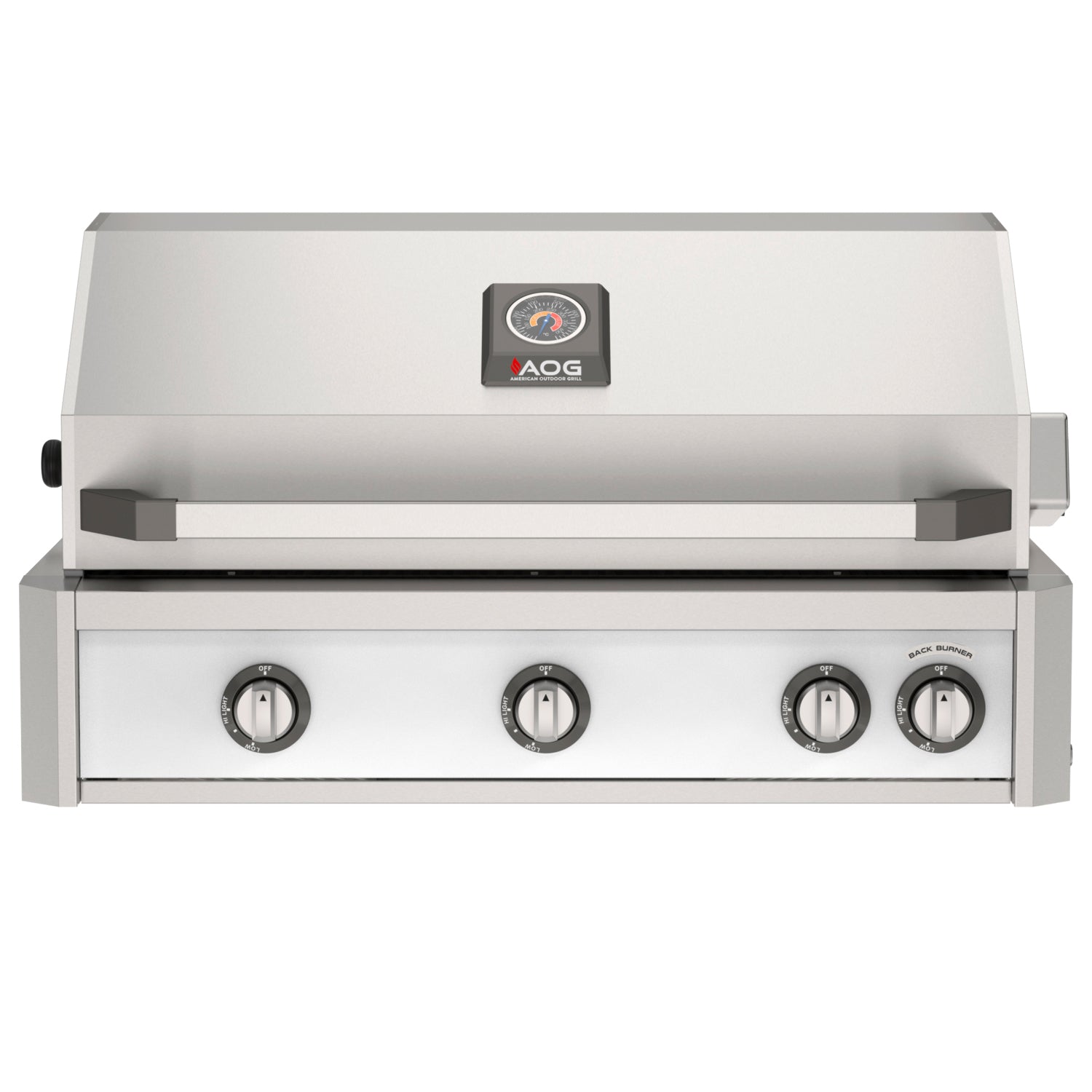AOG 36" L-Series built-in gas grill in stainless steel - White Control Panel