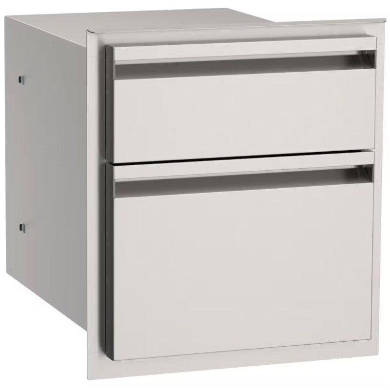AOG double utility drawer in stainless steel