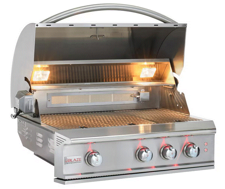 Blaze Professional LUX 34-Inch 3-Burner Built-In Natural Gas Grill w/ Rear Infrared Burner - BLZ-3PRO - BackyardPatioOasis
