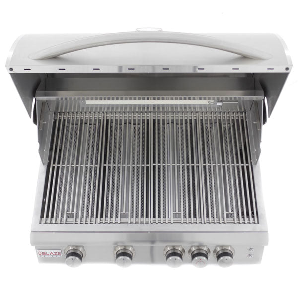 Blaze 32-Inch LTE 4-Burner Grill Cart w/Lighting System & Rear Burner - BackyardPatioOasis