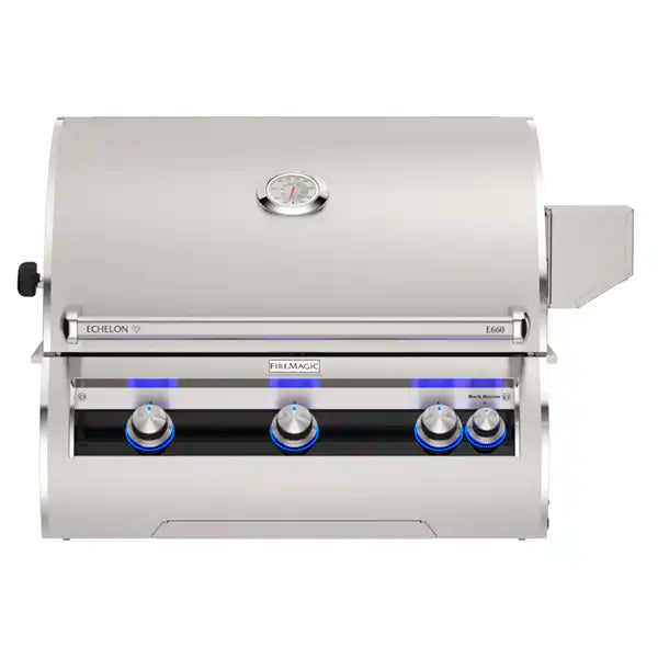 Fire Magic Echelon Diamond E660i A-Series Gas Grill - Rotisserie & Analog Thermometer - BackyardPatioOasis