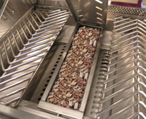 Cal Flame 32" P Series 4-Burner Gas Grill - Smoker Box View - BBQ19P04 - BackyardPatioOasis