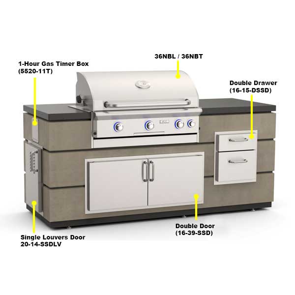 AOG 36” Contemporary Island (Island Only - 31"x82") - ID650-SMD-82BA - BackyardPatioOasis