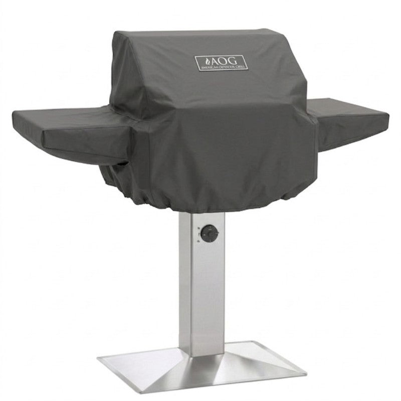 AOG 24" post mount grill cover in black vinyl