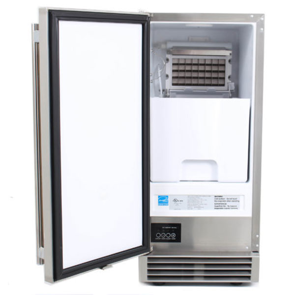 Blaze 15" Outdoor 50 LB. Ice Maker with Gravity Drain - BLZ-ICEMKR-50GR - BackyardPatioOasis