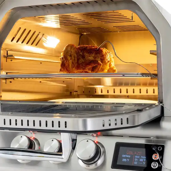 Blaze Built-In 26" Outdoor Pizza Oven With Rotisserie - BLZ-26-PZOVN - BackyardPatioOasis