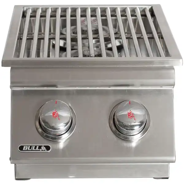 Bull Slide-In Double Side Burner - Front View - BackyardPatioOasis
