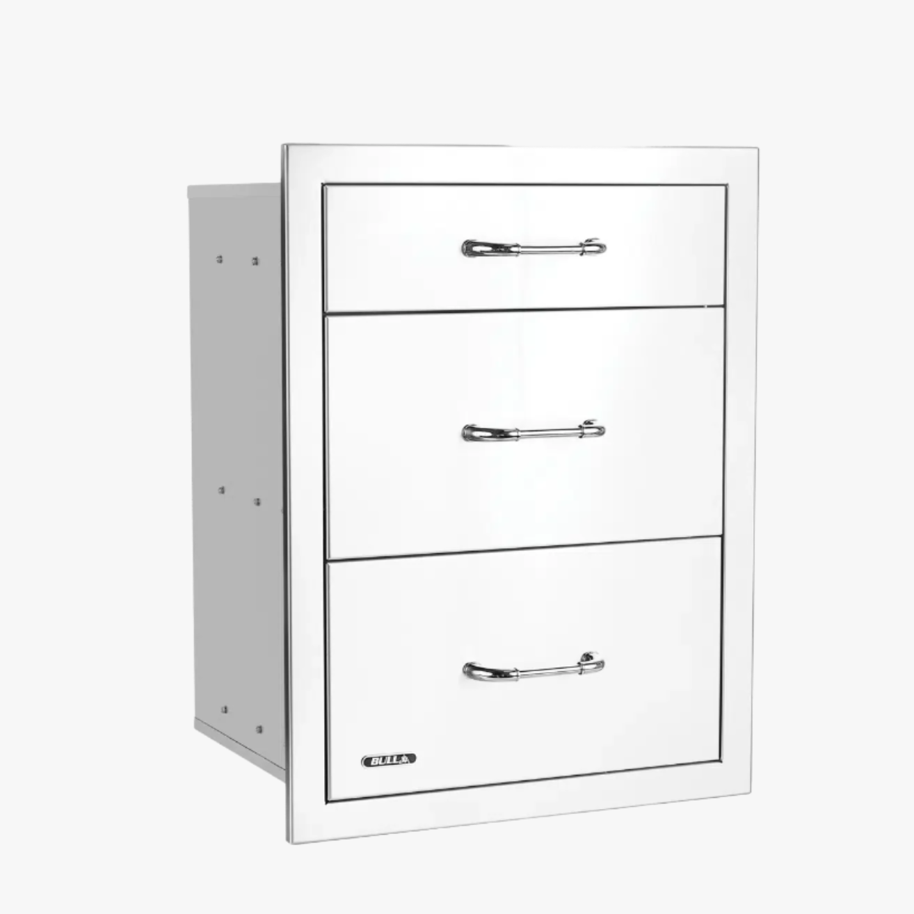 Bull Stainless Steel Triple Drawer - Side View
