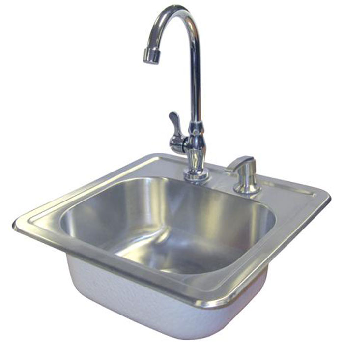 Cal Flame Drop-in Stainless Steel Sink w/ Faucet & Soap Dispenser - BBQ11963 - BackyardPatioOasis