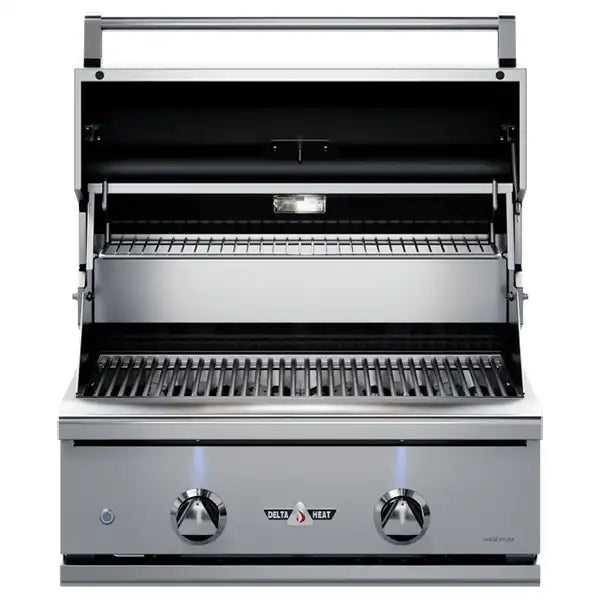 Delta Heat 26" Built-in Gas Grill - Open view - BackyardPatioOasis