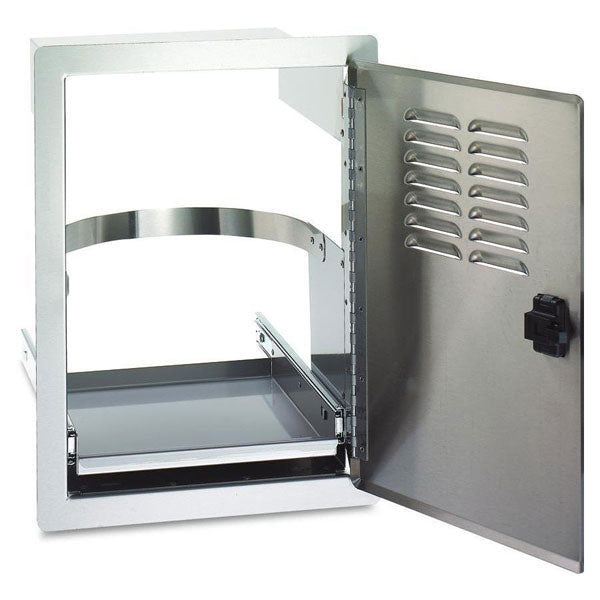 Fire Magic Legacy 14-Inch Vertical Single Door W/Tank Tray & Louvers - 23920-1T-S - BackyardPatioOasis