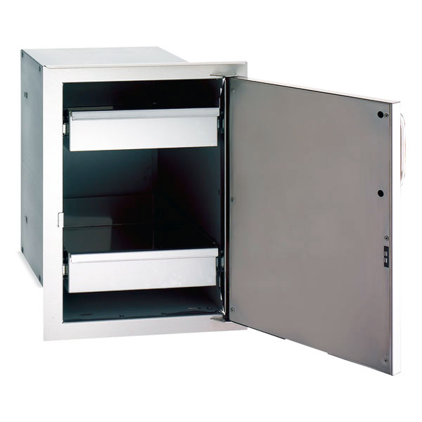 Fire Magic Select 14-Inch Vertical Single Access Door with Dual Drawers - BackyardPatioOasis