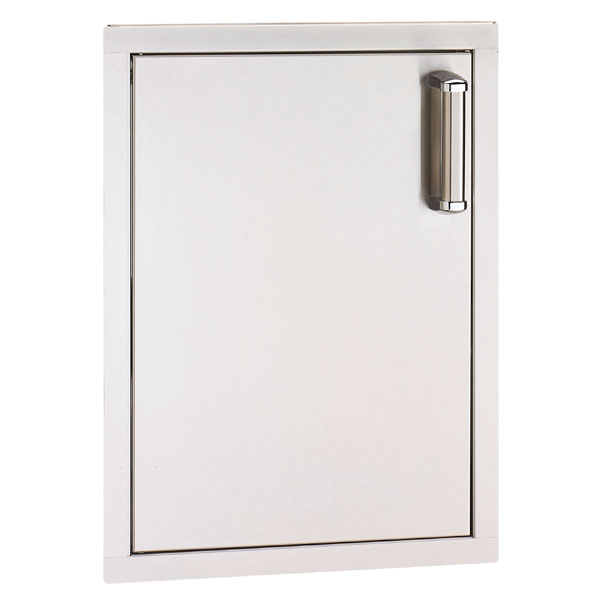 Fire Magic 17-Inch Vertical Single Access Door - 304 Stainless Steel with Soft Close - Flush Mount - BackyardPatioOasis