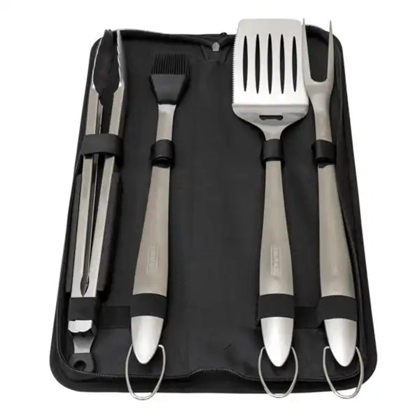 Fire Magic 4-Piece Stainless Steel BBQ Grill Tool Set with Case - 3575C - BackyardPatioOasis