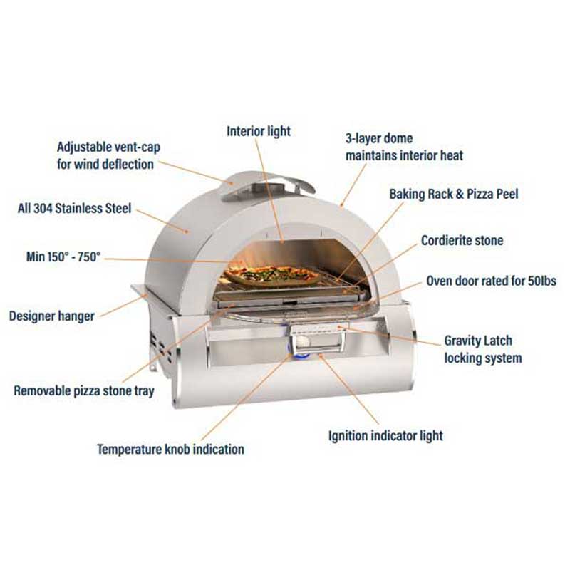 Fire Magic Built-in Pizza Oven - (Copy) - BackyardPatioOasis - Diagram