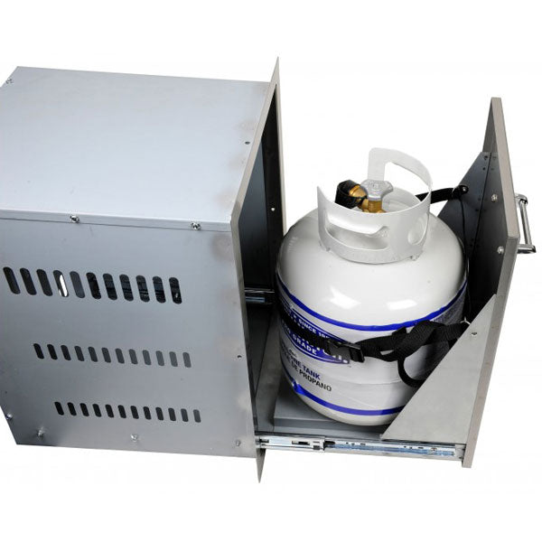 Lion 16-Inch Roll-Out Propane Tank Storage Drawer - L55628 - BackyardPatioOasis