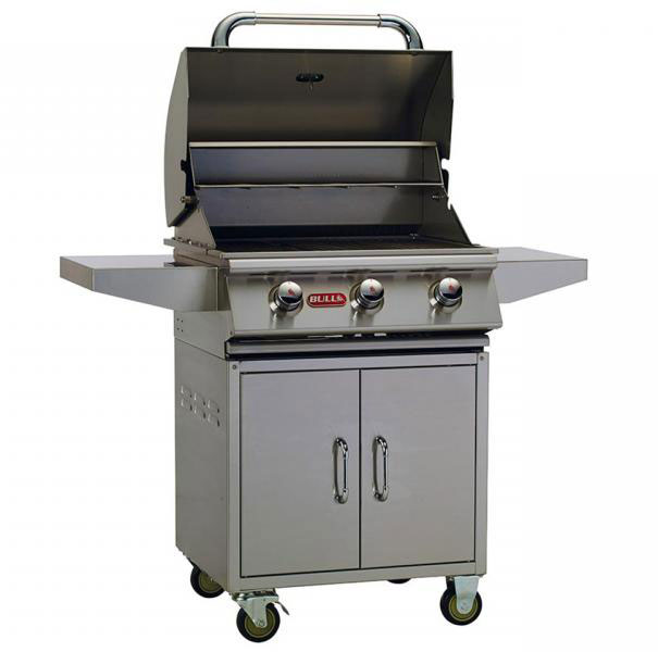 Bull Steer Grill Cart - Angle View Open
