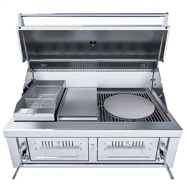 Sunstone Series 42" Gas Hybrid Dual Zone Charcoal/Wood Burning Grill - BackyardPatioOasis