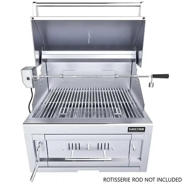 Sunstone 28" Charcoal Grill with rotisserie