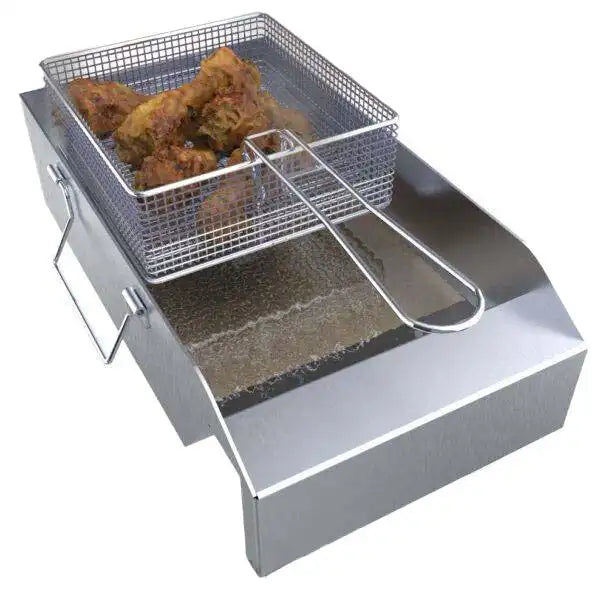 Sunstone Deep Fryer & Steamer Grill Insert - chicken draining