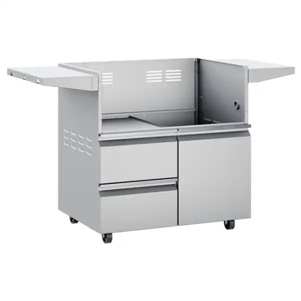 Twin Eagles 36" 2 Drawer Grill Cart Base - TEGB36SD-B - BackyardPatioOasis