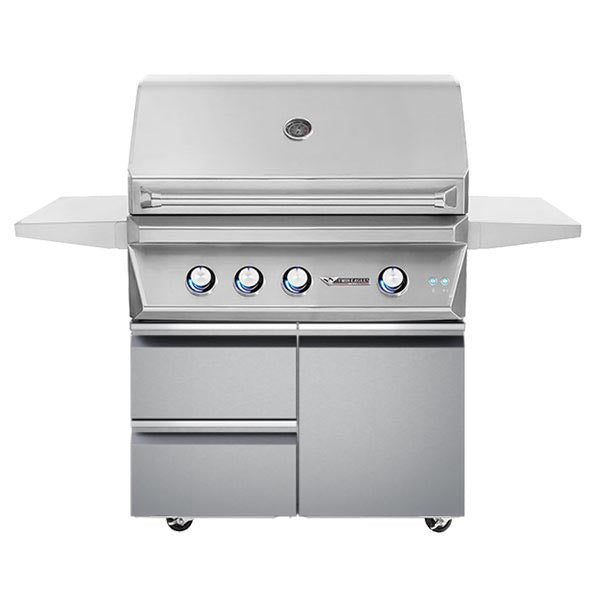 Twin Eagles 36" 2 Drawer Grill Cart Base - TEGB36SD-B - BackyardPatioOasis