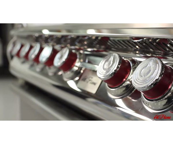 Cal Flame Top Gun 40-Inch 5 Burner Built-In Gas Convection Grill with Rotisserie (BBQ19875CTG) - Knobs