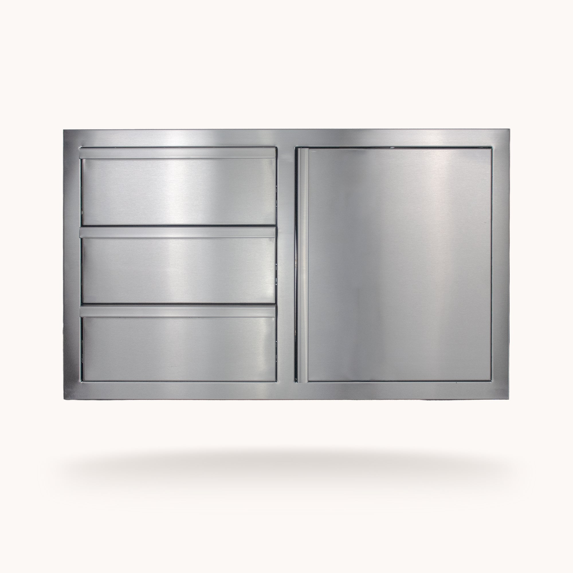 American Made Grills 36" Deluxe 3-Drawer with Single Access Door Combo Stainless Steel Outdoor Kitchen Cabinet DC3-36-AMG