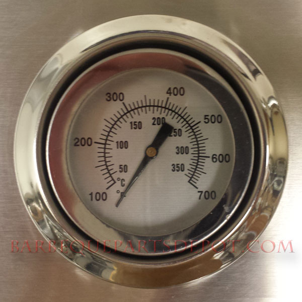 Delta Heat 32" Gas Grill, White Control Panel, Rotisserie - temp gauge - BackyardPatioOasis