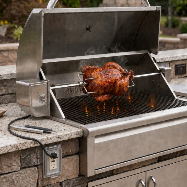 SunStone Grill Rotisserie Motor - in use