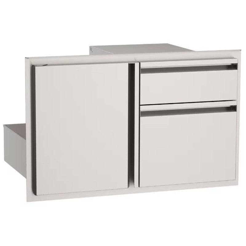 AOG door with double drawer in stainless steel