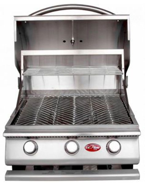 Cal Flame 25" G Series 3-Burner Gas Grill - Model BBQ18G03 | Open View - BackyardPatioOasis