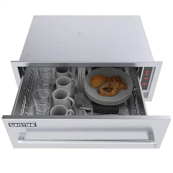 Sunstone 30" Electrical 110V Warming Drawer - Open