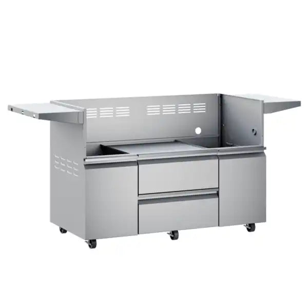 Twin Eagles 54" 2-Storage Drawers/Two Door Grill Cart Base angle view